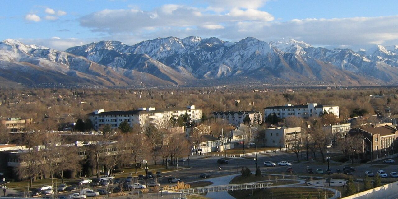 The Wasatch Range in winter light above the Salt Lake Valley